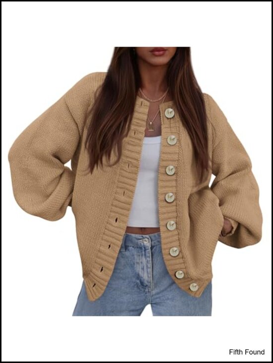 Sweaters - PRETTYGARDEN Women's Chunky Ribbed Knit Button Up Cardigan Sweater